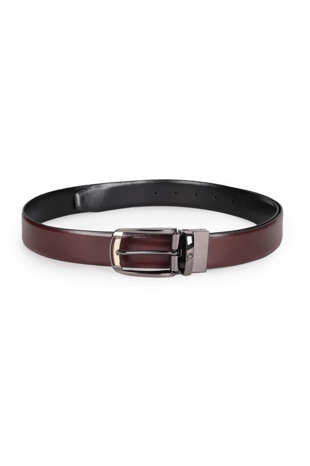 Louis Philippe Men 100% Italian Leather Dual Tone Zinc Alloy Buckle Formal Reversible Belt