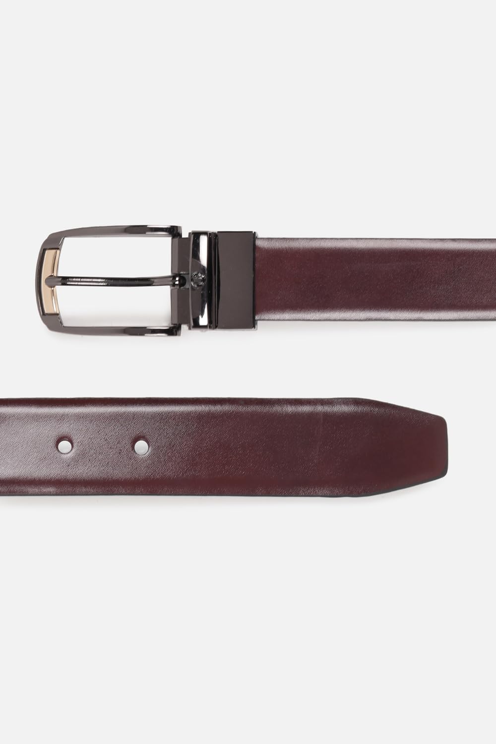 Louis Philippe Men 100% Italian Leather Dual Tone Zinc Alloy Buckle Formal Reversible Belt