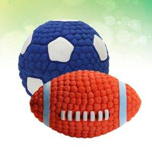 Pet Chew Toys-2pcs Sports Ball Sound Squeaky Toys Chew Bite Toy Pet Supplies for Dog Puppy