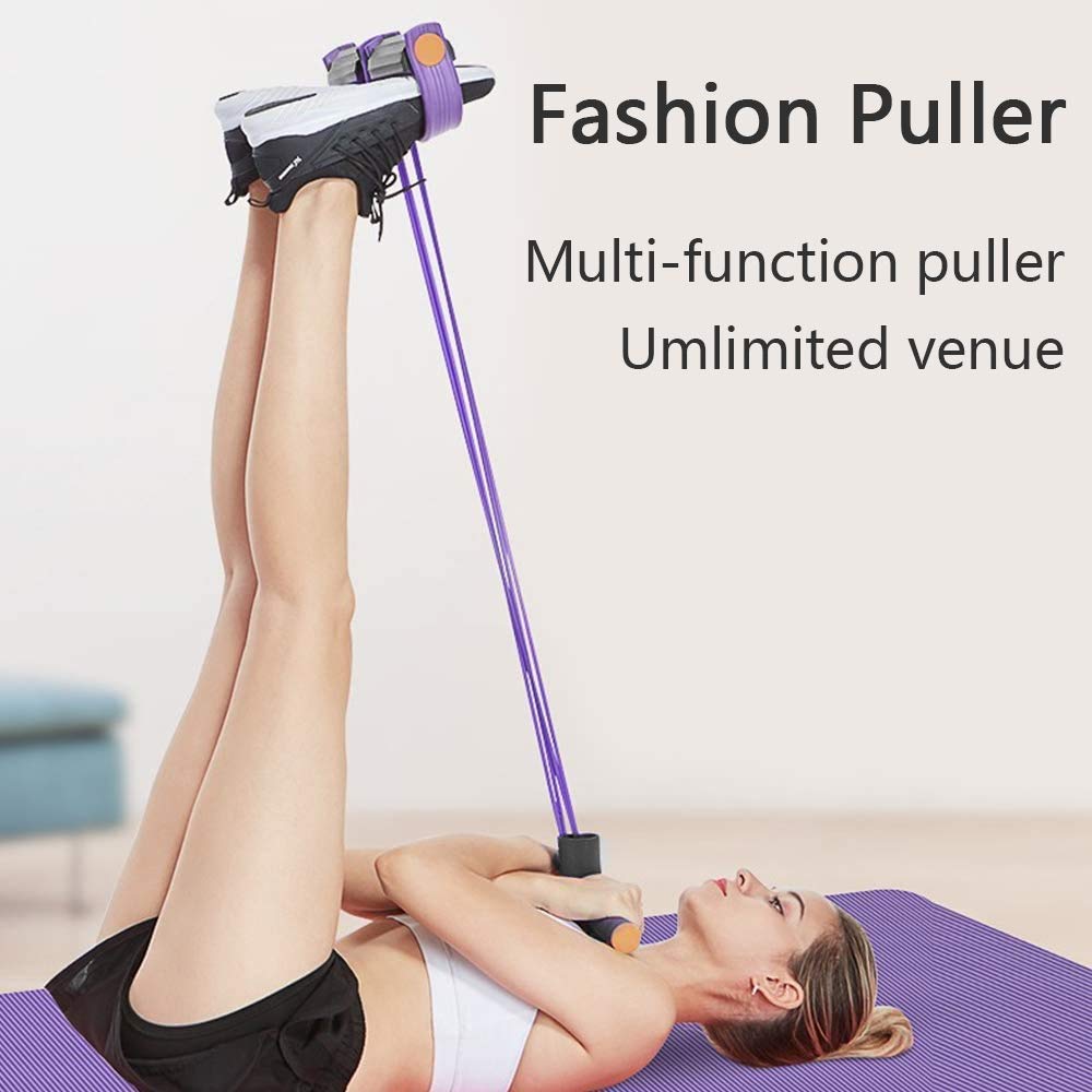 BYKITCHEN Resistance Bands with Pedal Pull Reducer – 4 Tube Body Trimmer for Full Body Workout | Tummy Trimmer, Arm & Yoga Exercise Equipment for Men & Women (Multicolor)