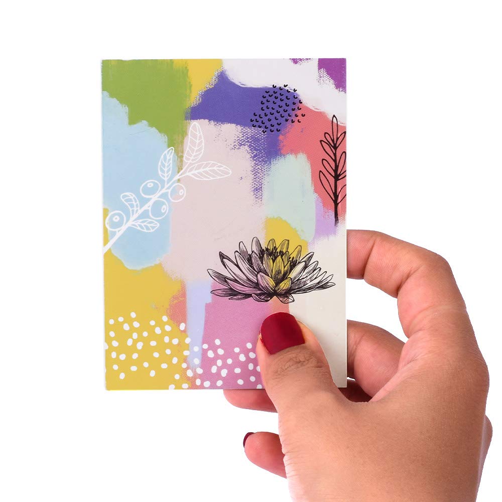 DOODLE Floral Fuse Blank Notecards – Set of 12 with Envelopes | 3 x 4.25 Inch | All-Occasion Mini Greeting & Thank You Cards