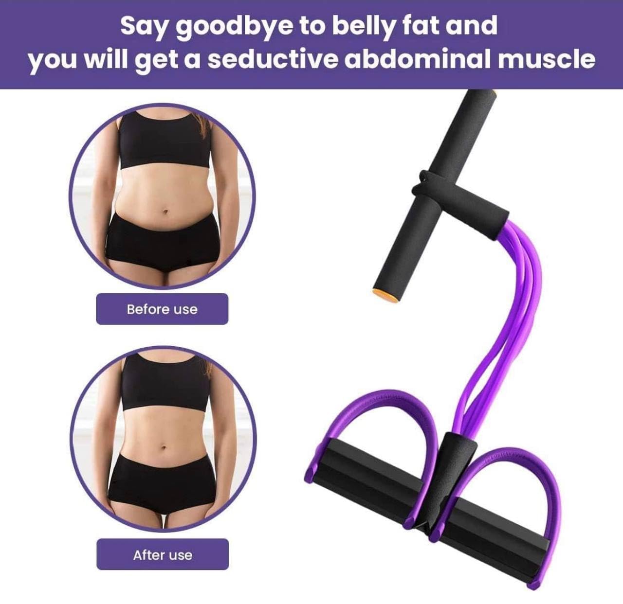 BYKITCHEN Resistance Bands with Pedal Pull Reducer – 4 Tube Body Trimmer for Full Body Workout | Tummy Trimmer, Arm & Yoga Exercise Equipment for Men & Women (Multicolor)