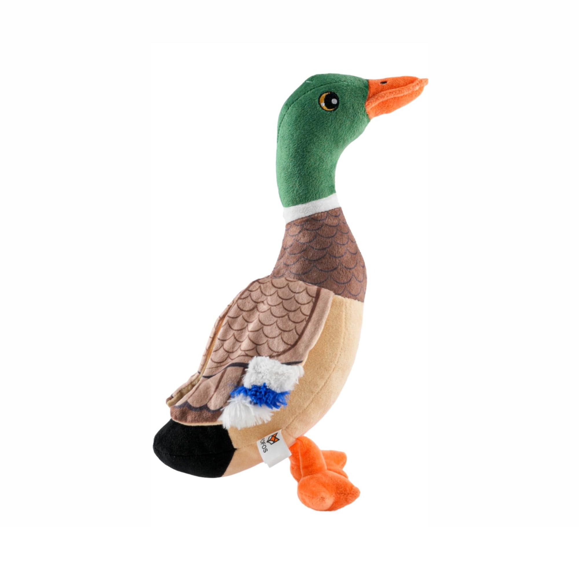 BarkButler x Fofos Wild Duck Plush - Soft & Squeaky Toys for Dogs, Dog Toys for Medium Dogs (0-20kgs) - Brown