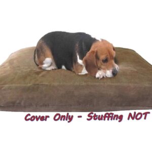Dogbed4less DIY Pet Bed Pillow Brown Microsuede Duvet Cover and Waterproof Internal case for Dog at 41X27X4 Inch - Covers only