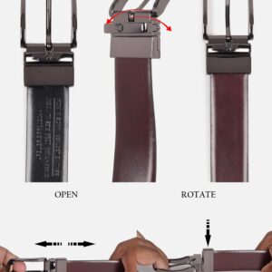 Louis Philippe Men 100% Italian Leather Dual Tone Zinc Alloy Buckle Formal Reversible Belt