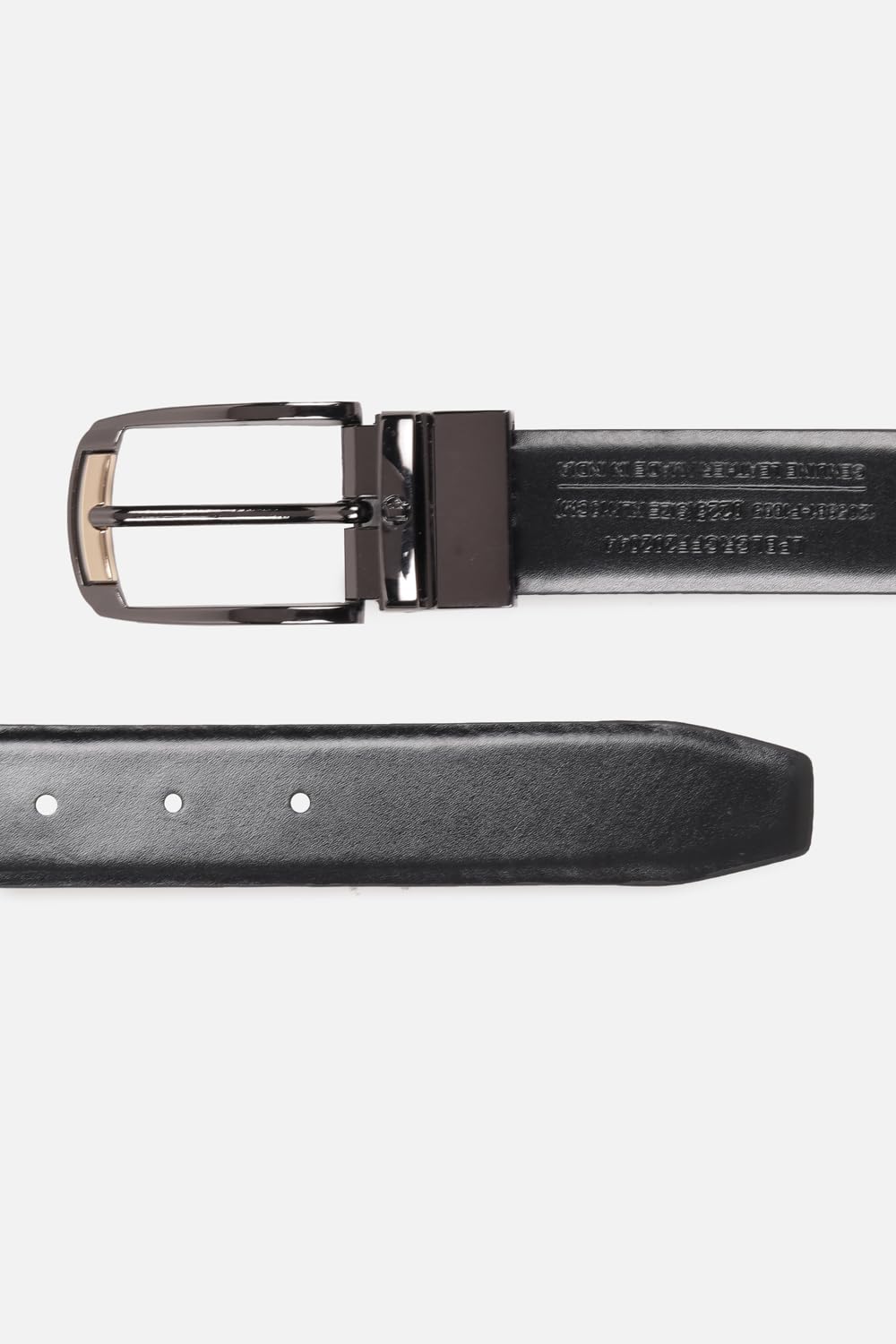 Louis Philippe Men 100% Italian Leather Dual Tone Zinc Alloy Buckle Formal Reversible Belt