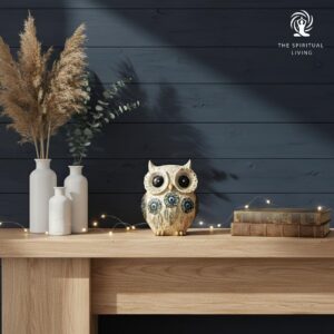 The Spiritual Living Owl Statue for Good Luck II Aesthetic Resin Owl Art Figure Showpiece II 3.5 Inch II Feng Shui & Vastu II Evil Eye II Showpiece for Home Decor II II (5 INCH, 1)