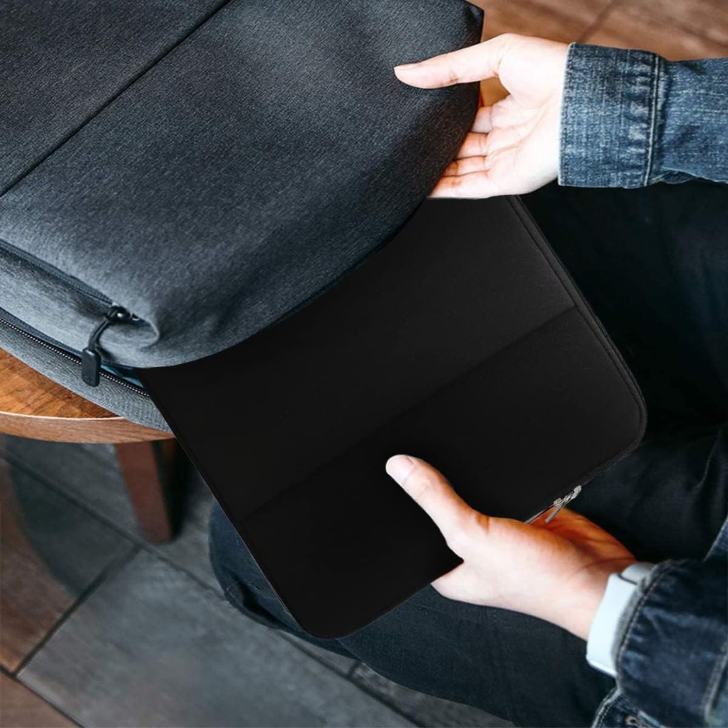Dyazo 14-14.1 Inch Slim Laptop Sleeve | Water-Resistant & Protective Carrying Case with Front Pocket | Laptop Bag Compatible for MacBook, HP, Dell, Lenovo, Acer, Asus and Other Notebooks (Black)