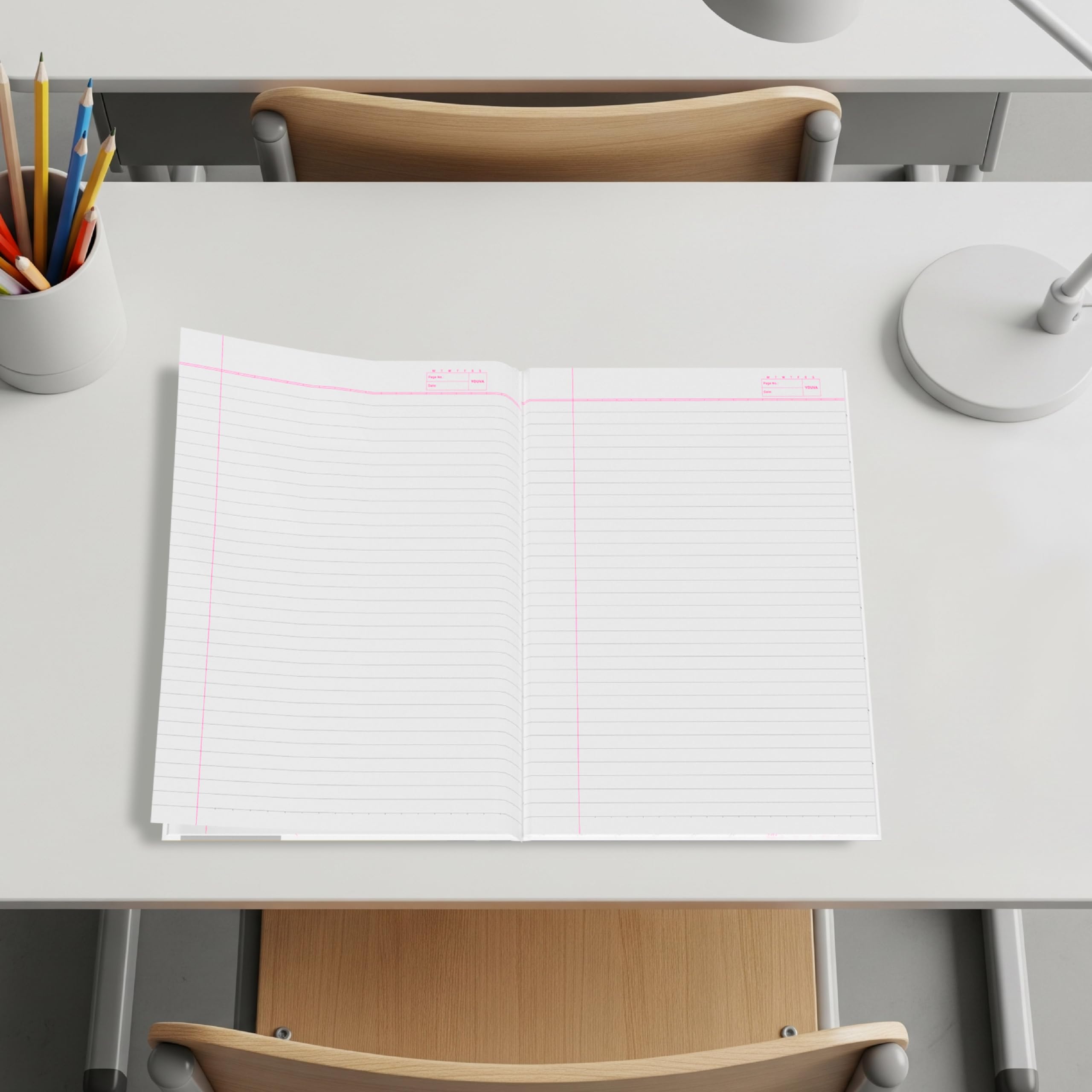 Navneet Youva | Soft Cover Long Notebook for Student | A4 Size (21cm X 29.7cm) | Single Line 172 Pages | Pack of 6