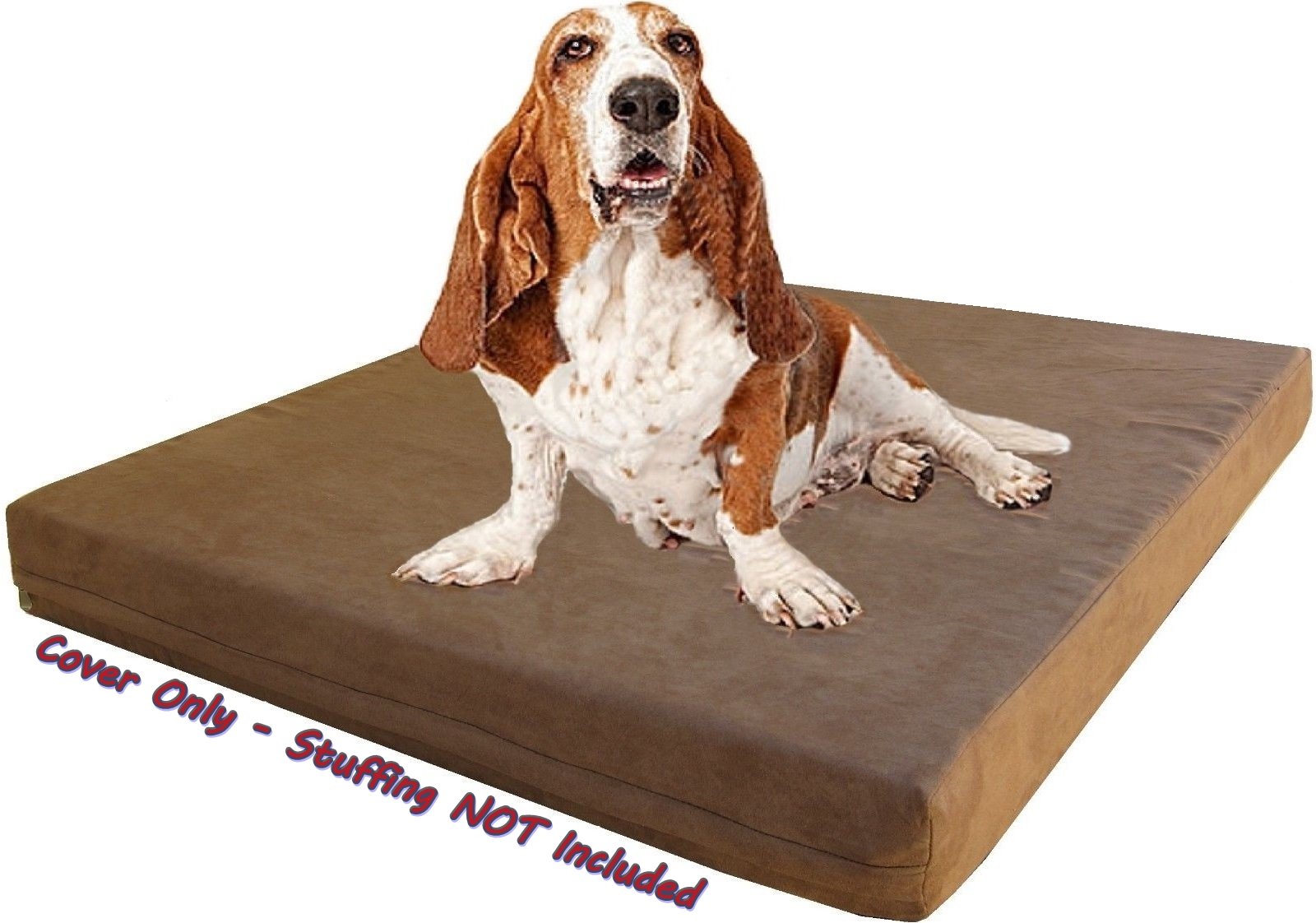 Dogbed4less DIY Pet Bed Pillow Brown Microsuede Duvet Cover and Waterproof Internal case for Dog at 41X27X4 Inch - Covers only