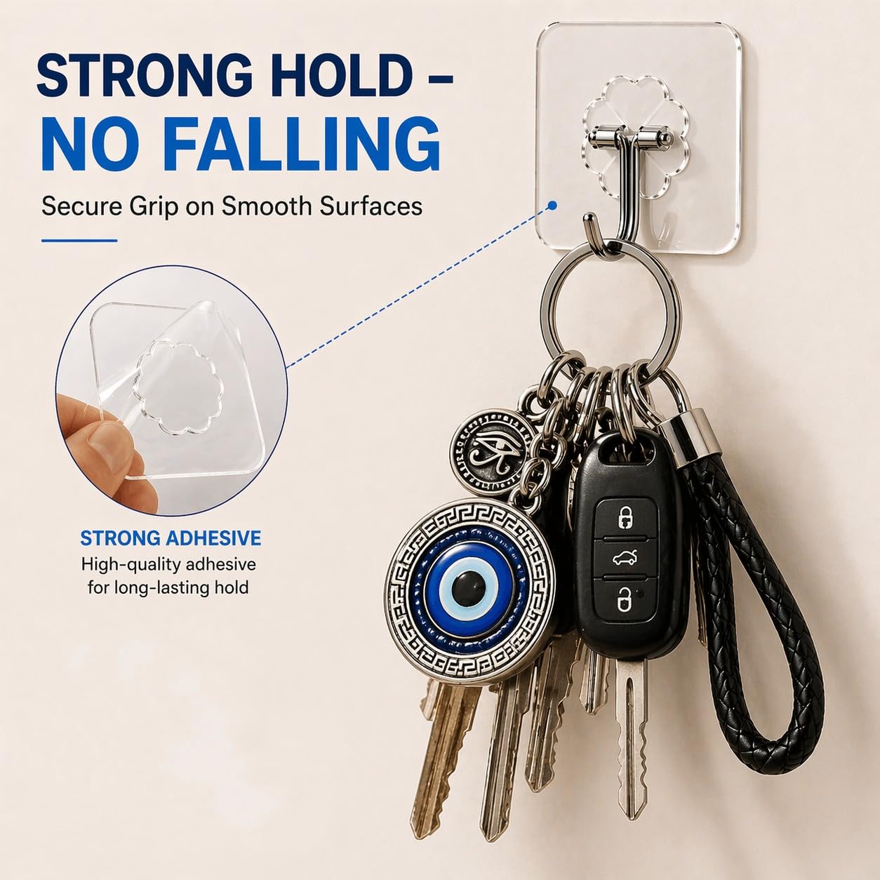 AutokraftZ Evil Eye Keychain for Bike Car and Home Keys with ππ±π΅π²ππΆππ² ππΌπΌπΈ | Good Luck Protection Charm Key Ring | Stylish Evil Eye Key Chain for Positivity | Gifting & Decorative Purpose