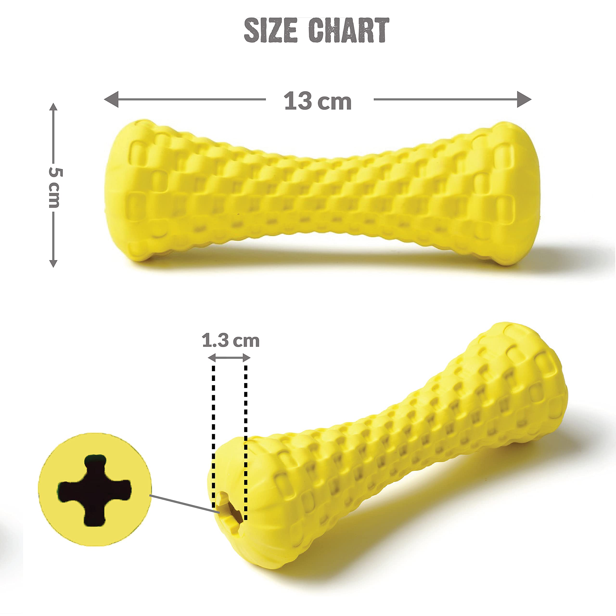 Goofy Tails Dog Toys, Rubber Dumbbell Treat Dispensing Toys for Dogs, Non-Toxic Chew Toys for Dogs, Ideal Interactive Dog Toy for All Breeds and Sizes