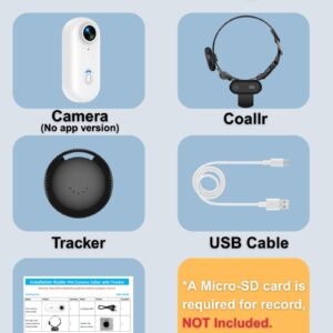ZoomaraKam Cat Camera Collar with Phone APP & Tracker Tag, 1080P HD Video Recording, XS-Size Pet POV Cam for Cats & Small Dogs, Rechargeable Pet Collar Cameras with APP Viewing（No SD Card Included