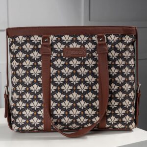 PARISAL Stylish Tote Bags for Office Use | Laptop Bag 15.6 inch | Purse for Women | Vegan Leather Handbag | Daily & Travel Use | (Black 1)