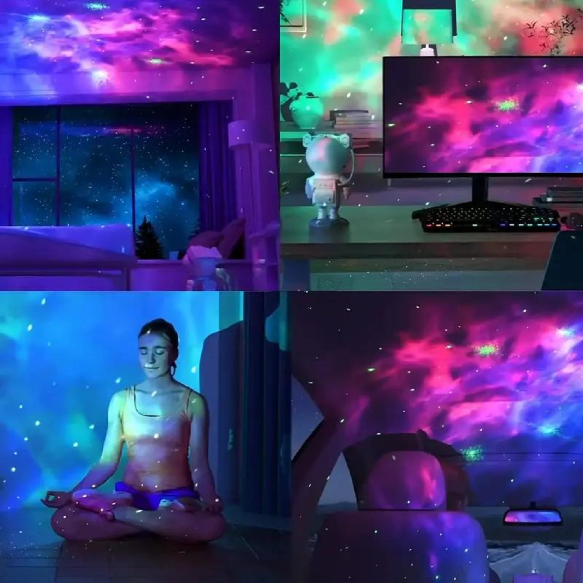 MANSAA Astronaut Galaxy Projector Light for Bedroom, Space Projector, Birthday Gifts, Gaming Room, Home and Party, White, Corded Electric