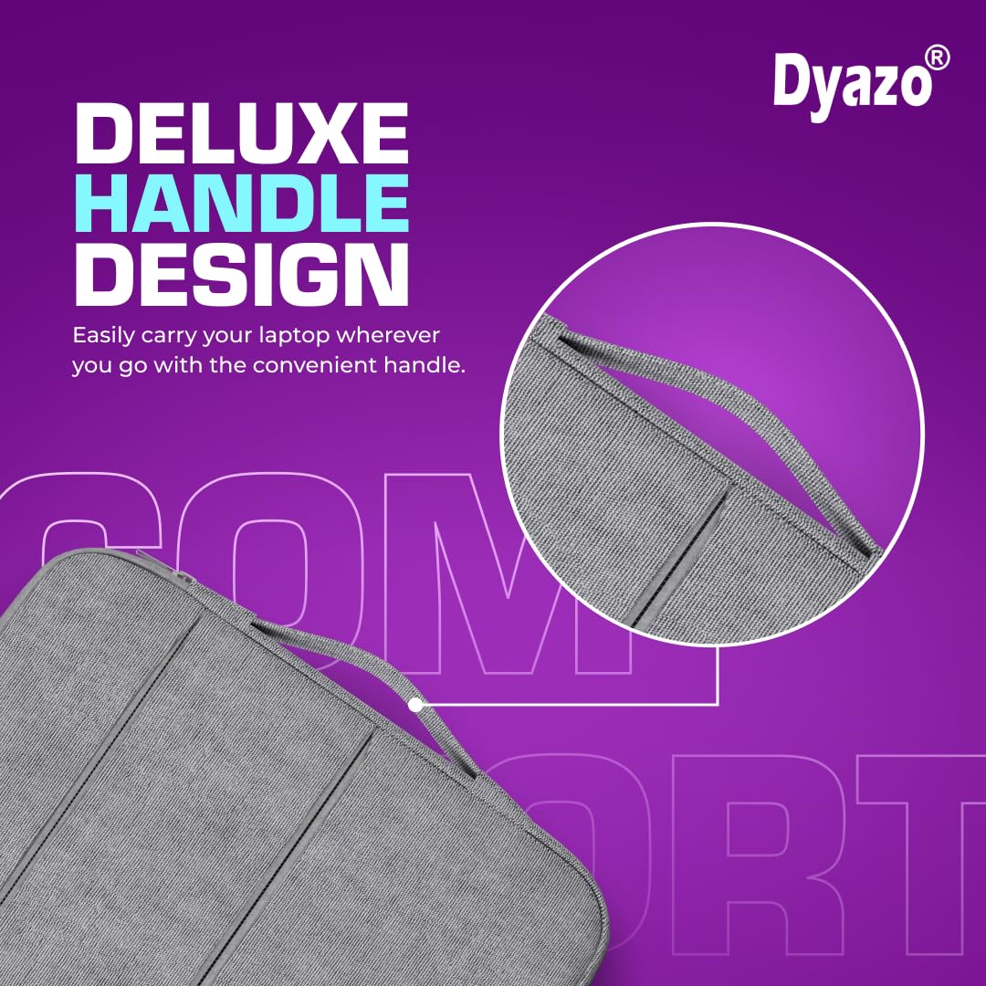 Dyazo 13.3 inch Laptop Bag Sleeve Sleeve Bag Cover for 13 inch Apple Mac Book Air Pro Retina 13 13.3 inch MacBook 13.3 inch and all other laptops & Notebooks with front packet and handle (Grey)