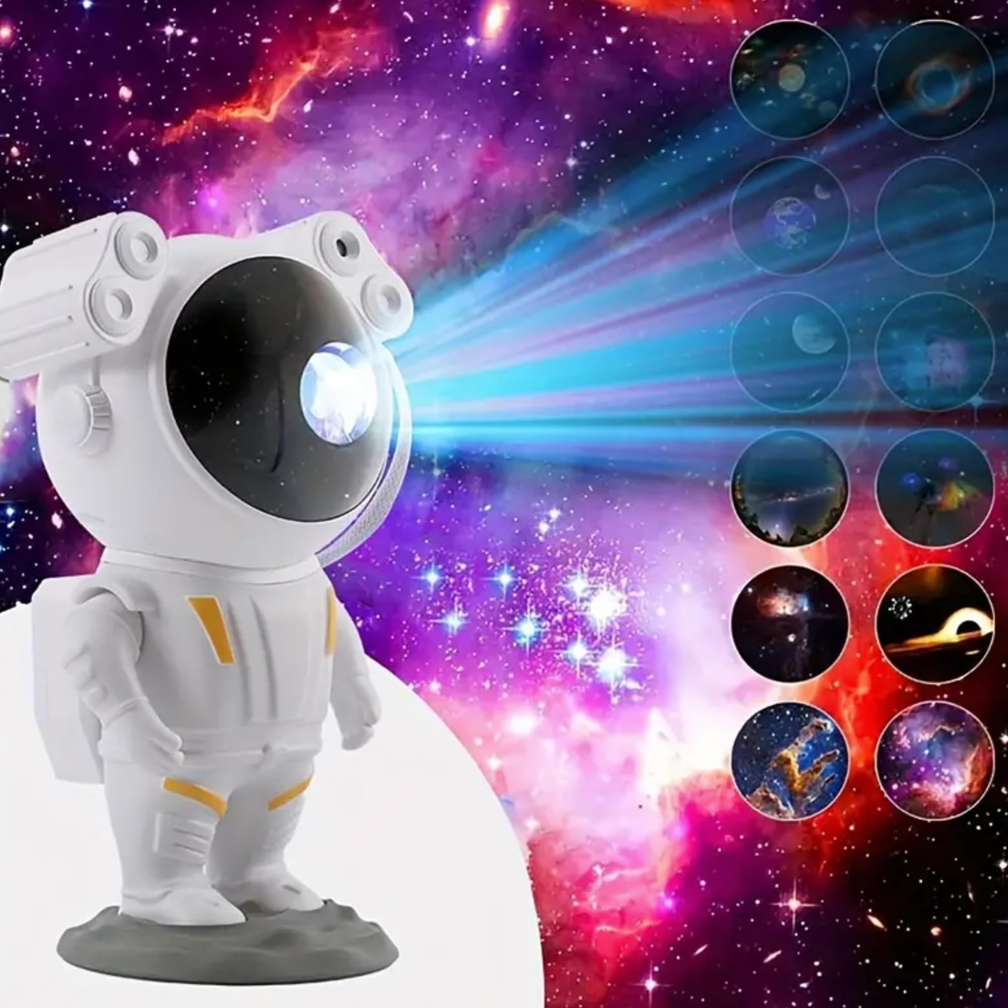 MANSAA Astronaut Galaxy Projector Light for Bedroom, Space Projector, Birthday Gifts, Gaming Room, Home and Party, White, Corded Electric