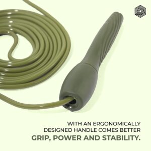 Boldfit Skipping Rope for Men and Women Jumping Rope With Adjustable Height Speed Skipping Rope for Exercise, Gym, Sports Fitness Adjustable Jump Rope Army Green Light-Dark Green