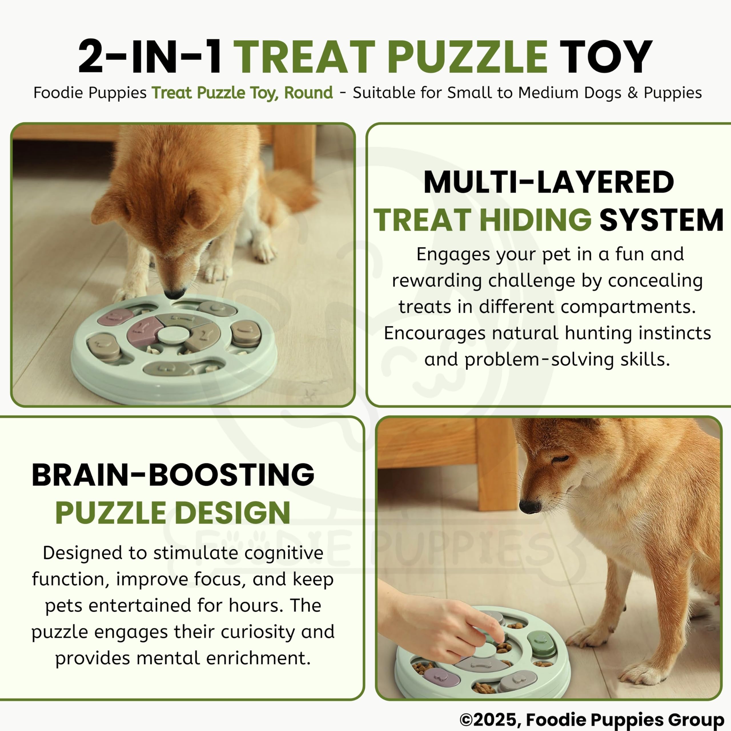 Foodie Puppies Pet Puzzle Toy for Dispensing Treats, Pet Toys Game for Training and Slow Feed, Non-Slip Feeder Designed for Dog, Puppies, Cats and Kittens (Round Shape) (Multicolour)