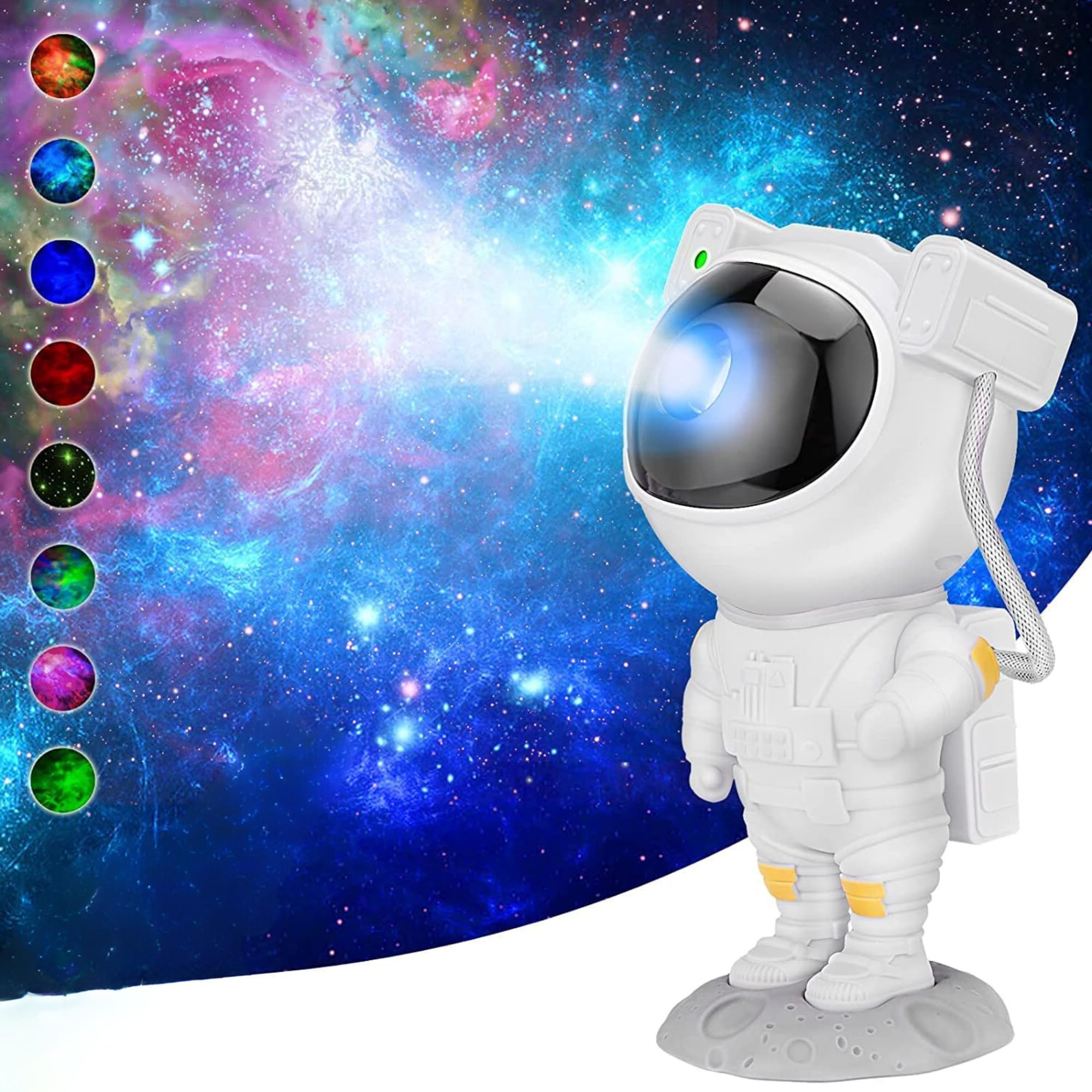 MANSAA Astronaut Galaxy Projector Light for Bedroom, Space Projector, Birthday Gifts, Gaming Room, Home and Party, White, Corded Electric