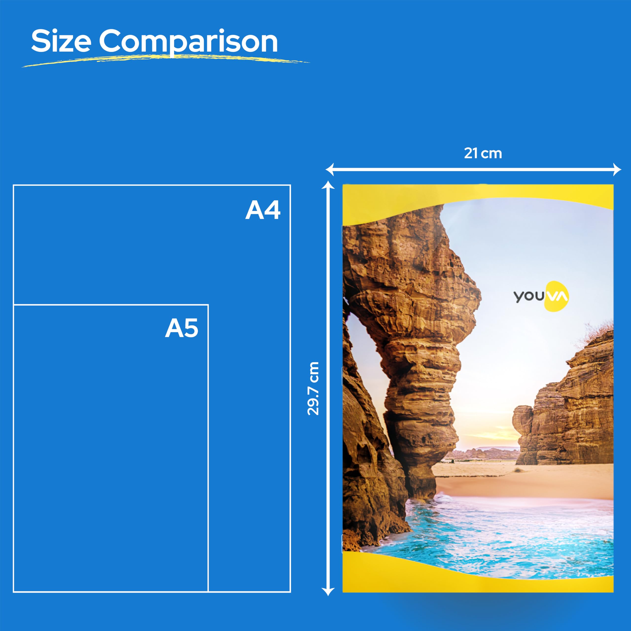 Navneet Youva | Soft Cover Long Notebook for Student | A4 Size (21cm X 29.7cm) | Single Line 172 Pages | Pack of 6