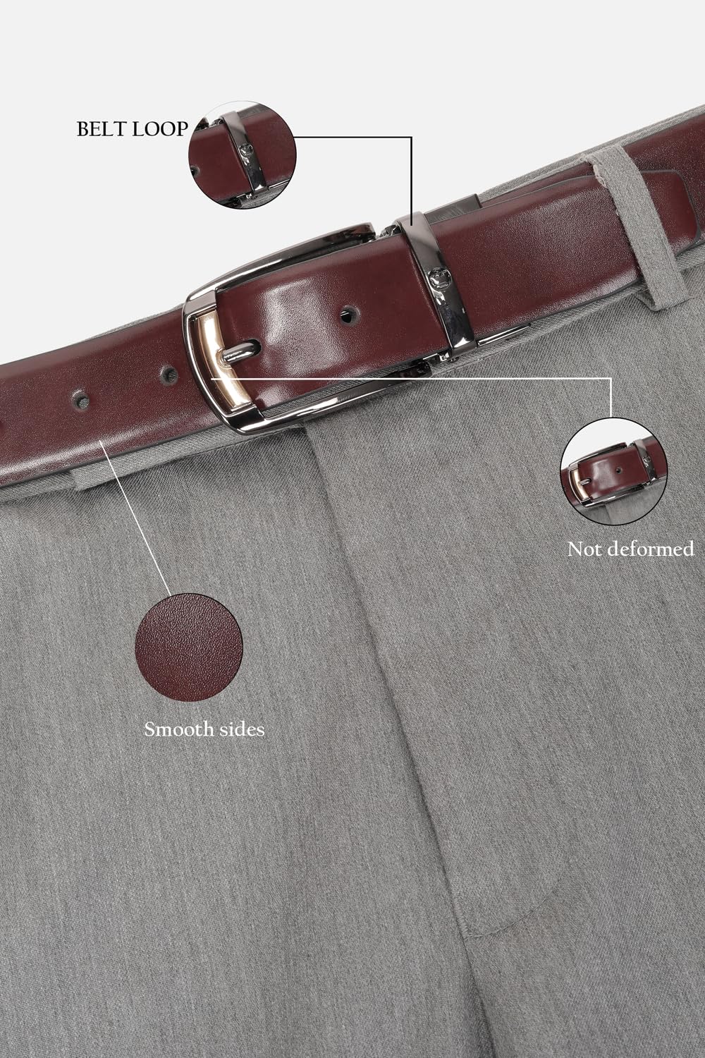 Louis Philippe Men 100% Italian Leather Dual Tone Zinc Alloy Buckle Formal Reversible Belt