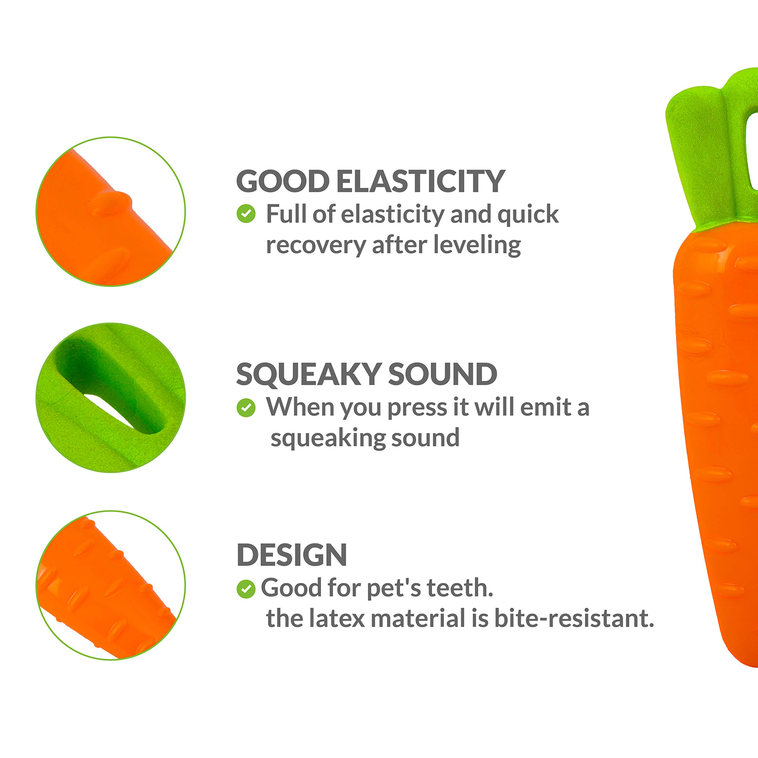 Goofy Tails Dog Toys, Veggie Series Carrot Squeaky Chew Toys for Dogs & Puppies, Squeaky Toys for Dogs, Small & Medium Breeds