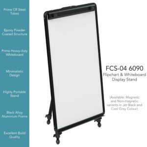 Pragati Systems Flipchart cum Tripod Stand for Whiteboard (Non-magnetic) for Home, Office, School & Presentation | Dry Erase Marker Board for Writing with Flipchart Holder | 2x3 Feet (Jet Black)