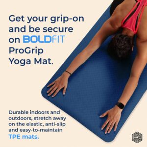 Boldfit Yoga Mat for Women and Men TPE Material Extra Thick Exercis for Men for Workout, Yoga, Fitness, Exercise Mat Anti Slip Mat,6mm Gym Mat