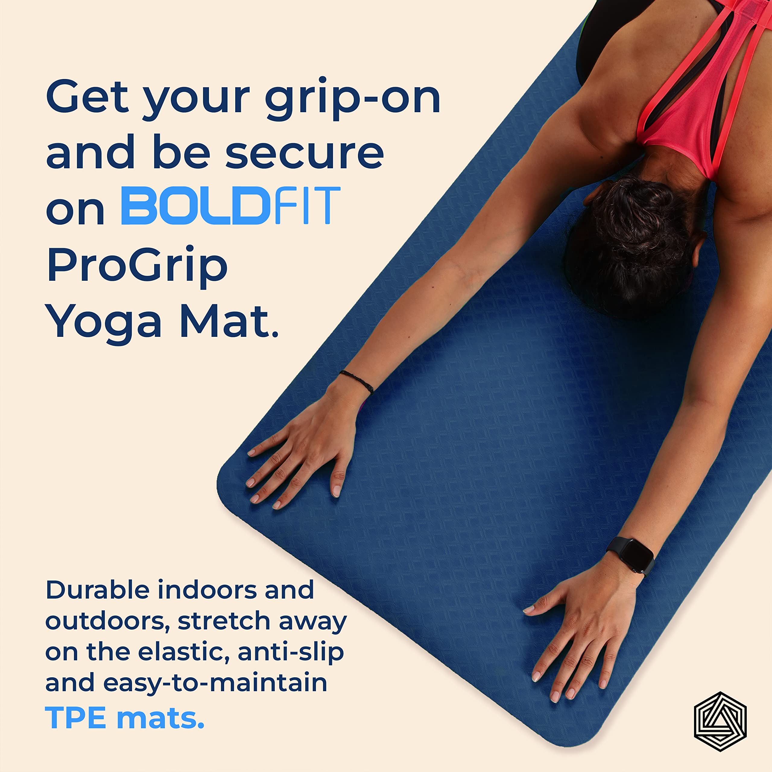 Boldfit Yoga Mat for Women and Men TPE Material Extra Thick Exercis for Men for Workout, Yoga, Fitness, Exercise Mat Anti Slip Mat,6mm Gym Mat