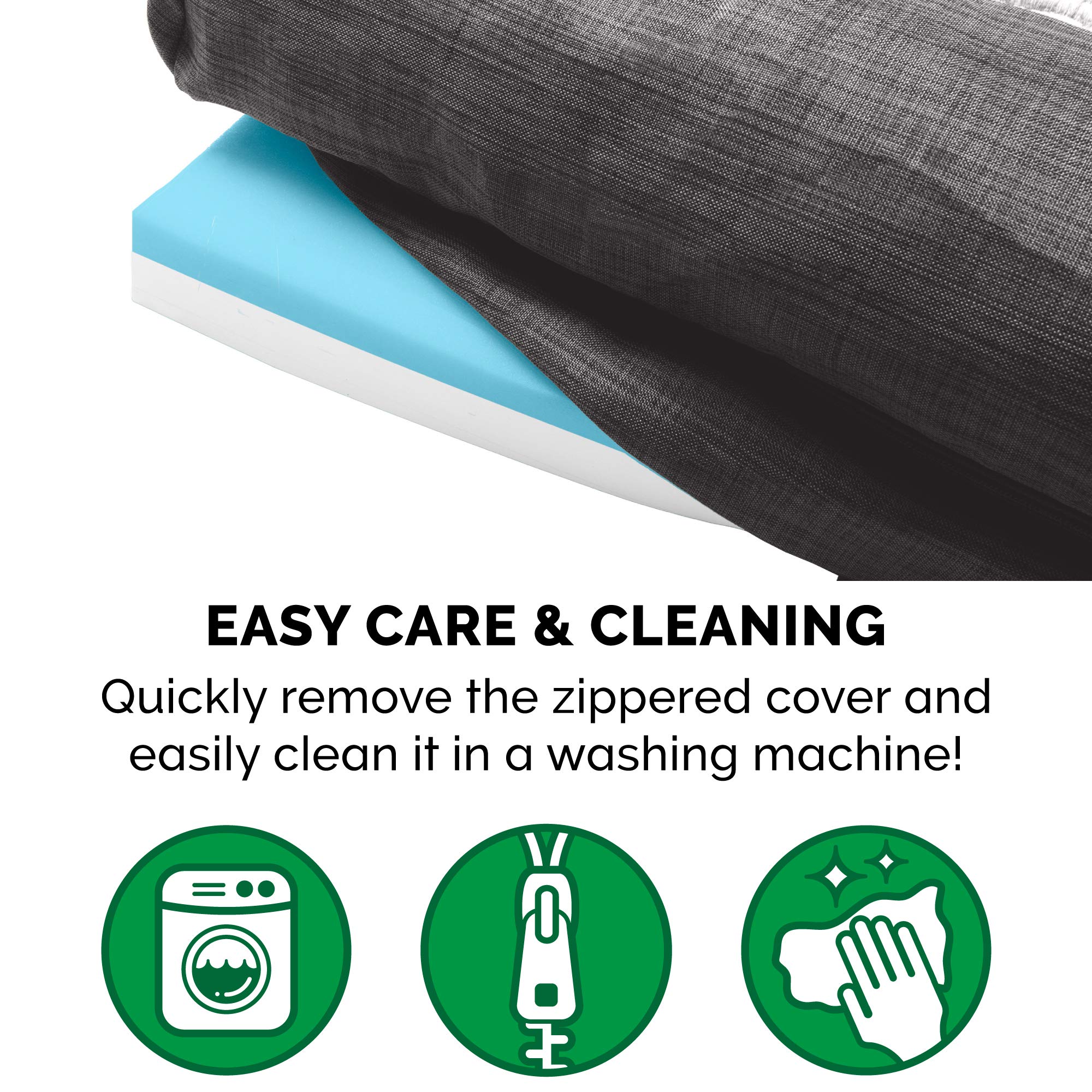 Furhaven Pet Bed for Dogs and Cats - Luxe Fur and Performance Linen Sofa-Style Cooling Gel Foam Dog Bed, Removable Machine Washable Cover - Charcoal, Jumbo (X-Large)