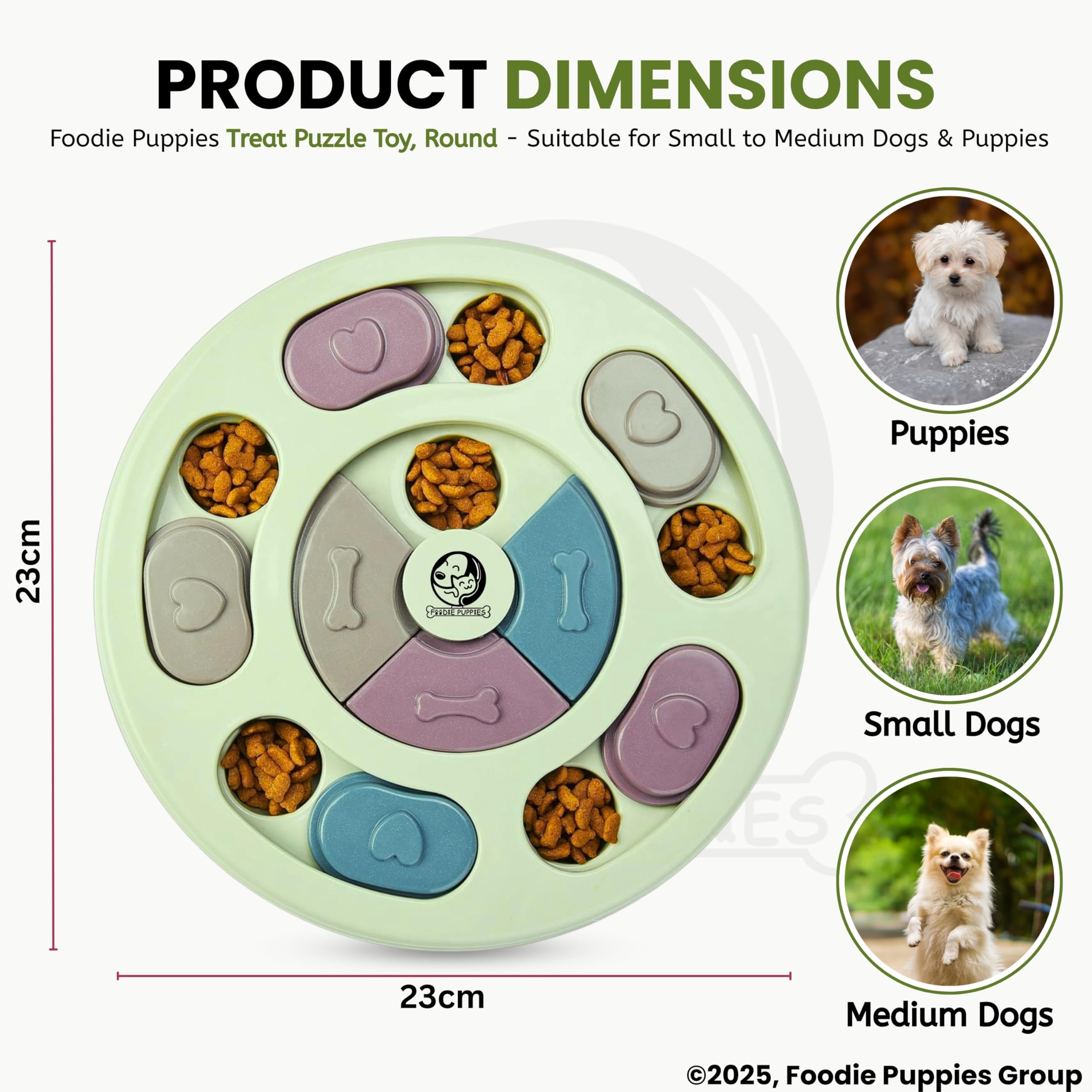 Foodie Puppies Pet Puzzle Toy for Dispensing Treats, Pet Toys Game for Training and Slow Feed, Non-Slip Feeder Designed for Dog, Puppies, Cats and Kittens (Round Shape) (Multicolour)
