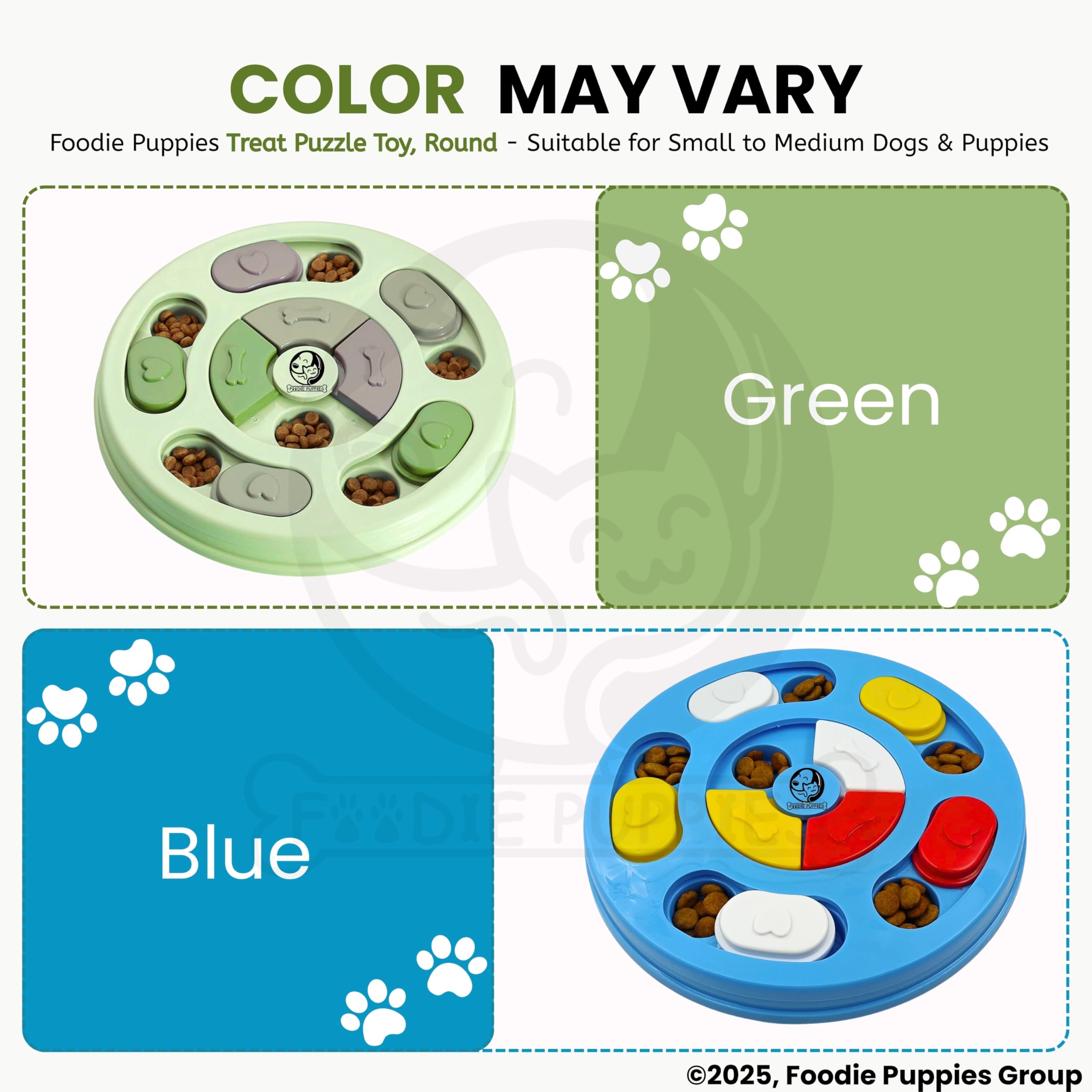 Foodie Puppies Pet Puzzle Toy for Dispensing Treats, Pet Toys Game for Training and Slow Feed, Non-Slip Feeder Designed for Dog, Puppies, Cats and Kittens (Round Shape) (Multicolour)