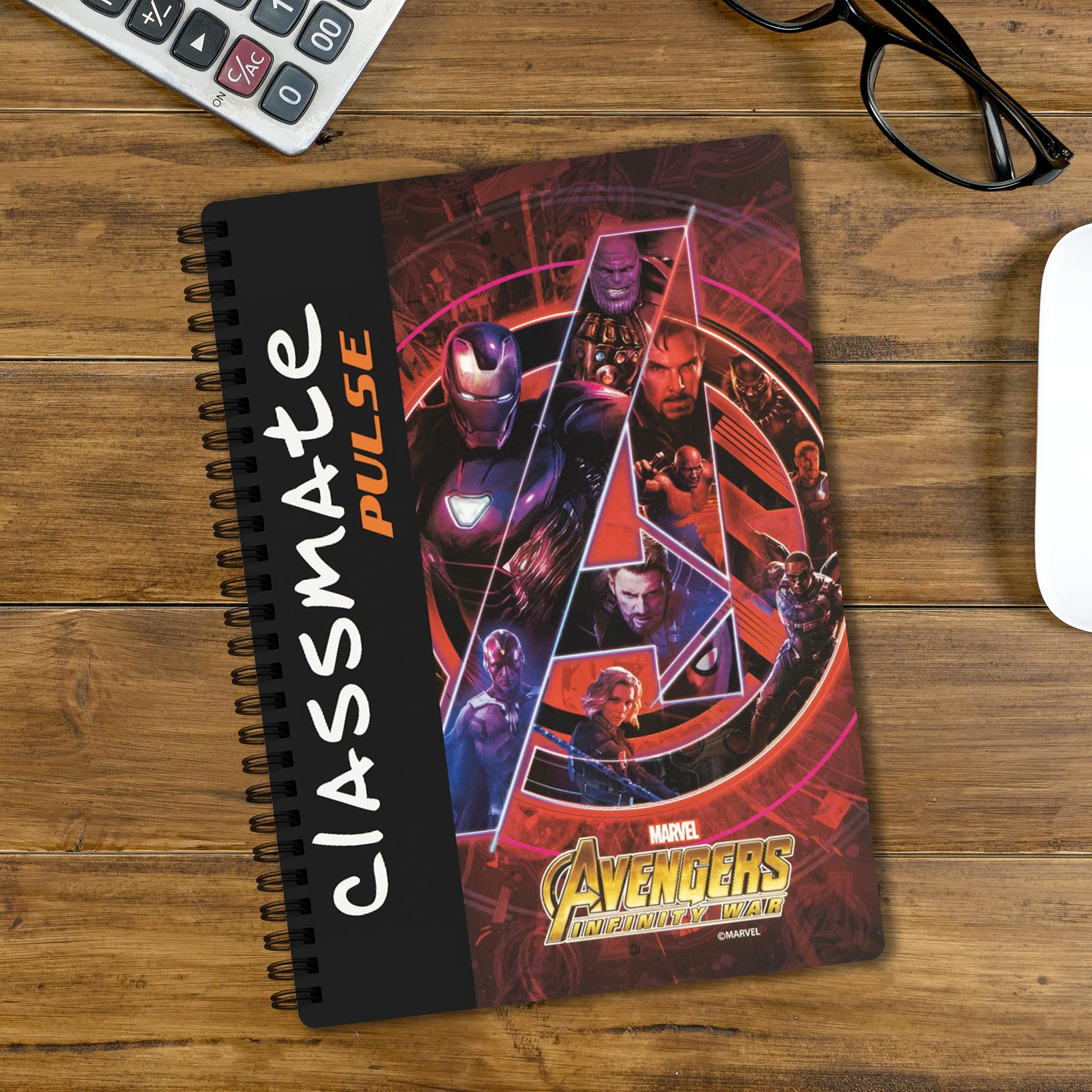 Classmate Pulse Single Subject Spiral Notebook - Pack of 4 | Unruled | 200 Pages | 24.0cm x 18.0cm | Attractive Cover Designs | Soft Cover |Notebooks for College Students